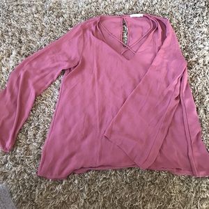 Pink bell sleeve blouse. Large. Worn twice.